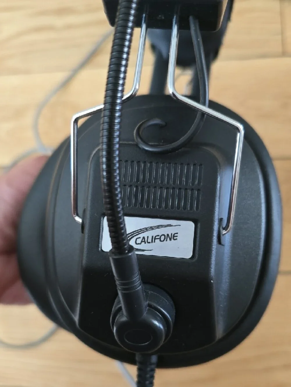 Black Over-Ear Headphones with Boom Microphone